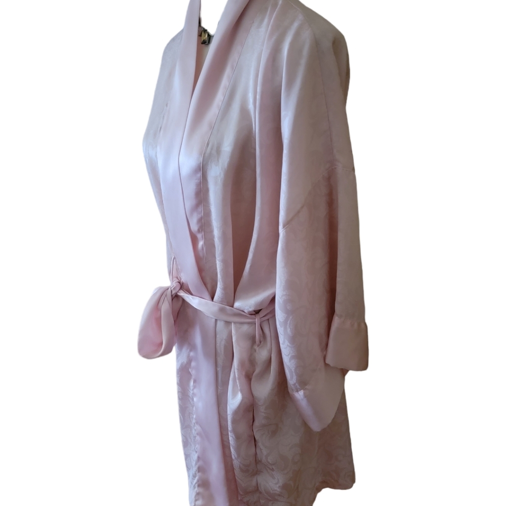 VICTORIA'S SECRET | Vintage 80's 90's Gold Label Pink TIe Front Robe - Picture 3 of 10